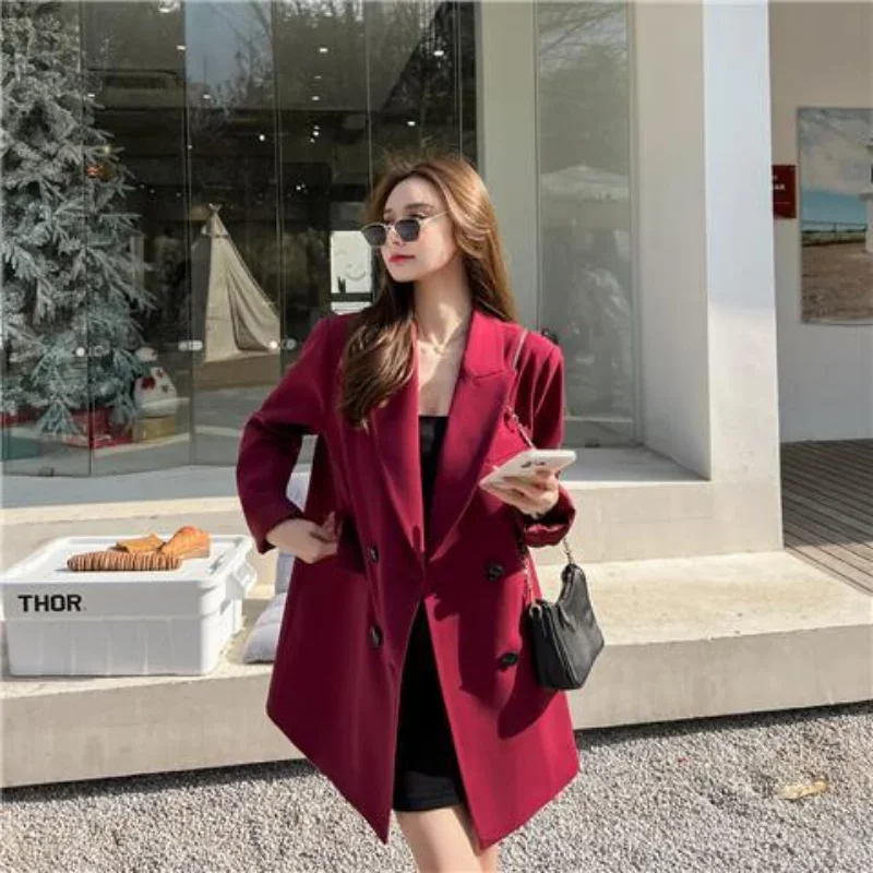 New Blazers Woman Coats Long Sleeve Jacket Black Suit Y2k Korean Fashion Office Lady Luxurious Designer Clothing Tops