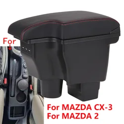 For MAZDA CX-3 Armrest Retrofit For Mazda 2 Skyactiv Version cx3 Car Armrest Storage Box Car Accessories Interior Details USB