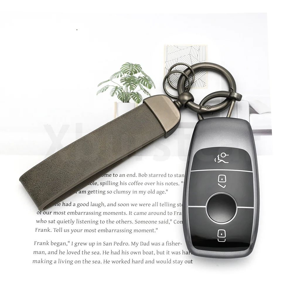 3 Button Gun Grey TPU Car Key Cover for Mercedes Benz CLE CLA A C E S G Class W177 W205 W213 W222 X167 AMG GLC Keyless Shell Fob