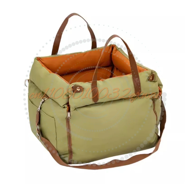 

Автомобильное кресло-лежанка для собак и домашних животных Travel Safety Bolster из винтажного денима с лоскутным узором, с ремнем безопасности, нескользящим дном и регулируемым страховочным ремнем