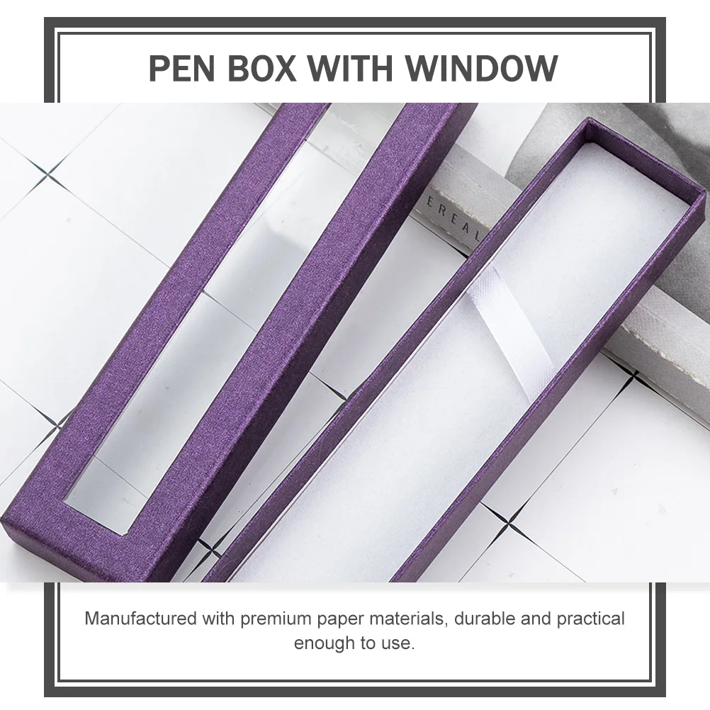 

4pcs Gift Box Premium Paper Single Pen Storage Case Lightweight Dustproof Holder For Home Office School Use Pen Box