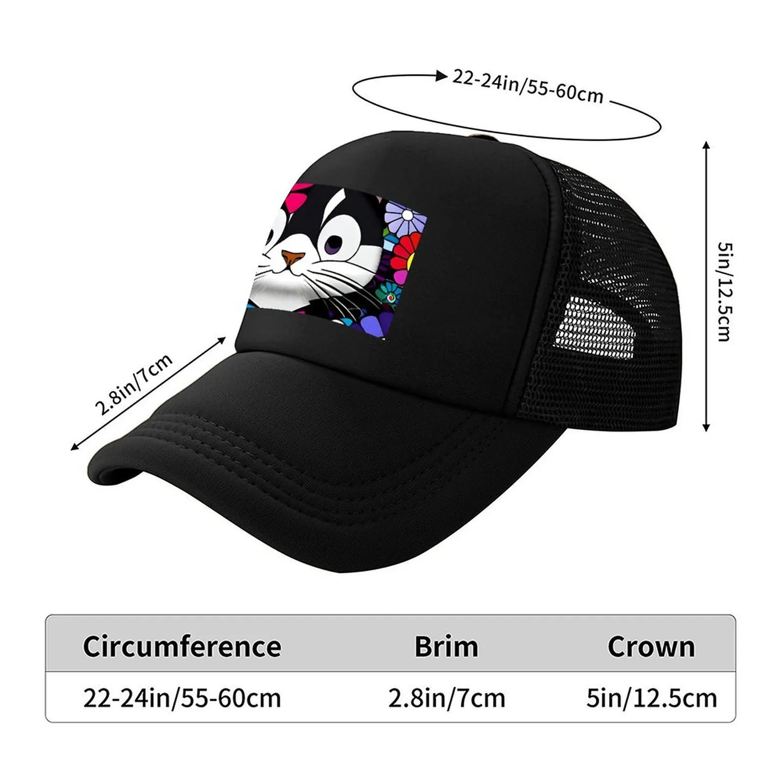 A Journey into the Colors of Tuxedo Cats : Pua The Whimsical Cat Baseball Cap Winter hat Fishing cap Men Hats Women's