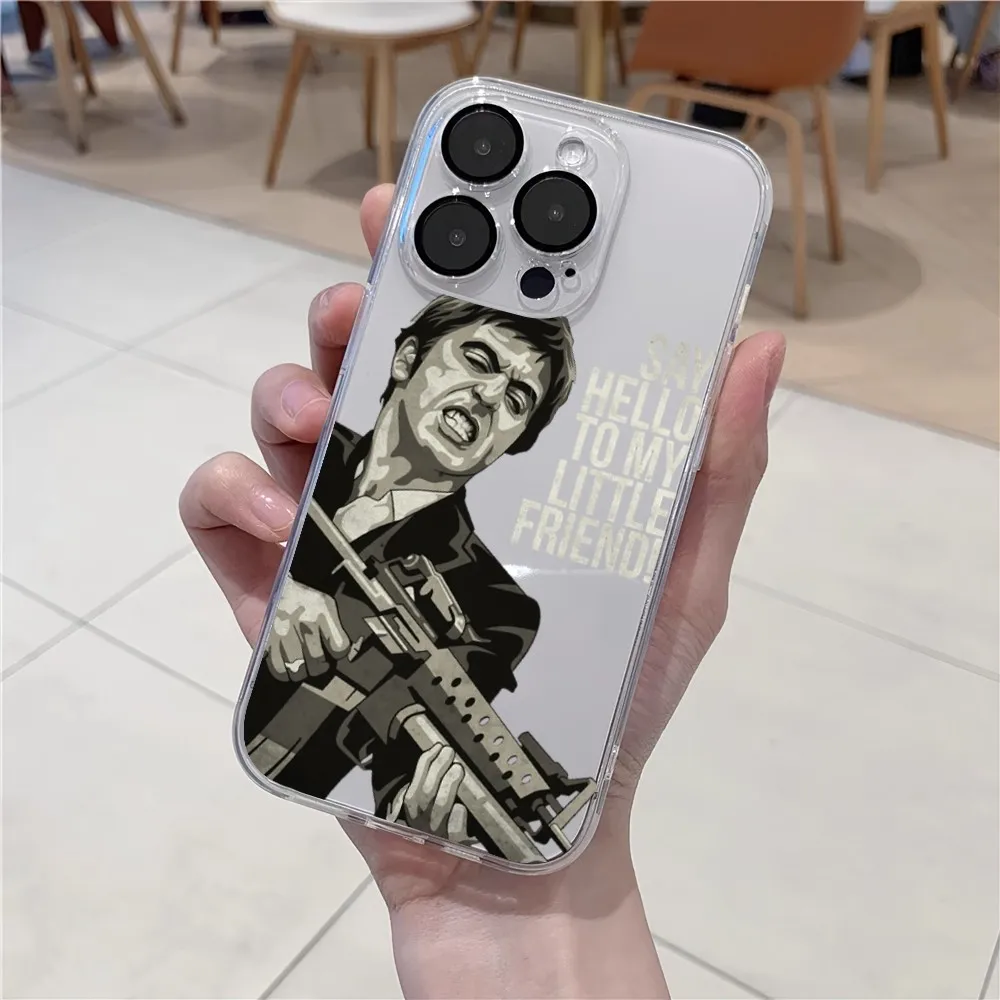 Scarface 1983 film  Phone Case For iPhone 11 12 Mini 13 14 15 Pro XS Max X 8 Plus SE XR Transparent Shell