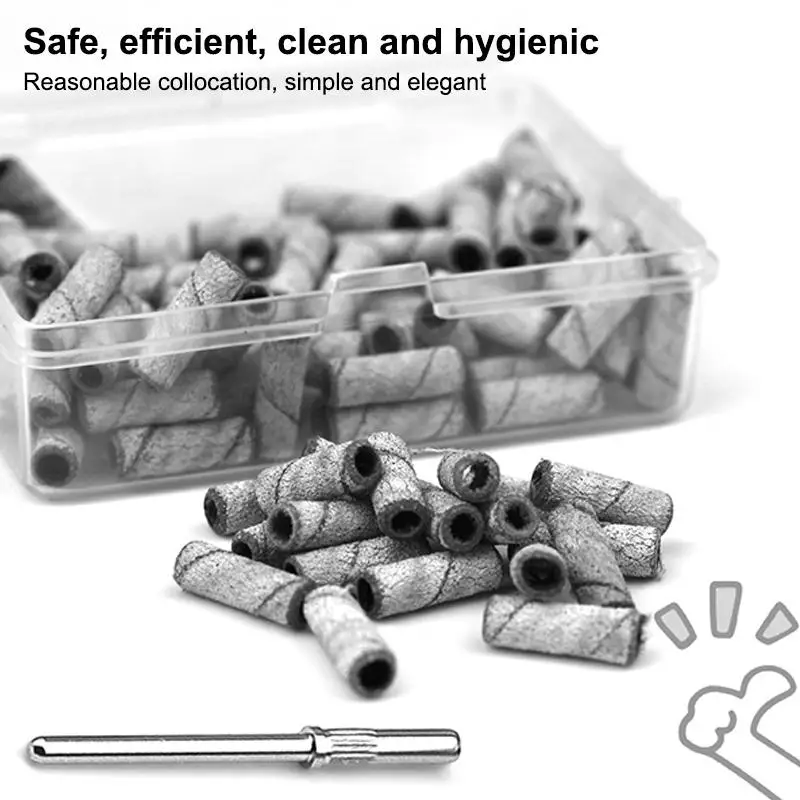 Durable 50 Pcs 3mm Nail Drill Bit Set High-Quality Sanding Bands for Manicure and Pedicure