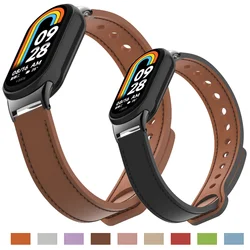 For Mi Band 8 Leather Strap Watch Accessories Wristband Belt Correa for Xiaomi Mi Band 8 NFC Quick Release Casual Style Bracelet