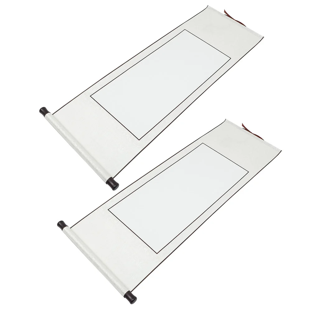 2Pcs Chinese Xuan Paper Blank Scrolls for Calligraphy Artwork Hanging Home Supplies Scroll Blank Scroll Scrolls