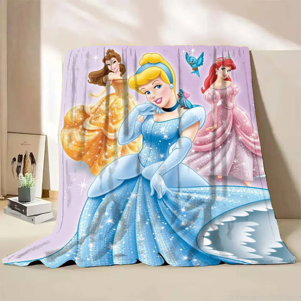 

Disney Princess Cinderella Flannel Kids Adult Blanket Cartoon Blanket for Home Bedroom Bed Sofa Picnic Office Cover Soft Blanket