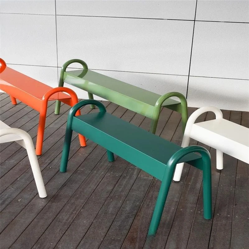 

ins outdoor bench park bench, milk tea coffee shop rest stool shopping mall wrought iron seat chair
