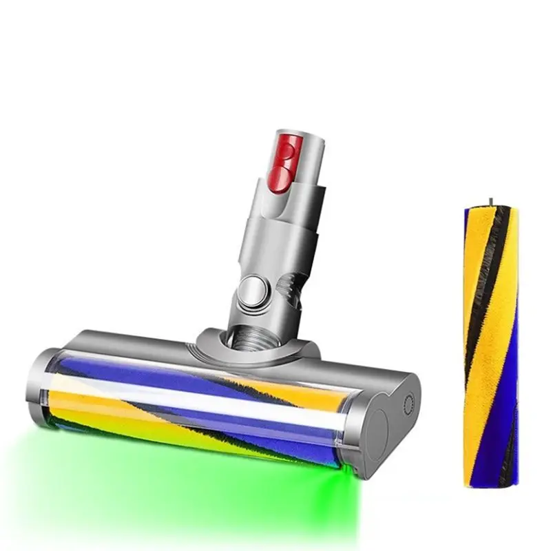 Roller Brush Head Replacement For Dyson V10 Digital Slim V12 Detect Slim Vacuum Cleaner Parts With Green Dust Light