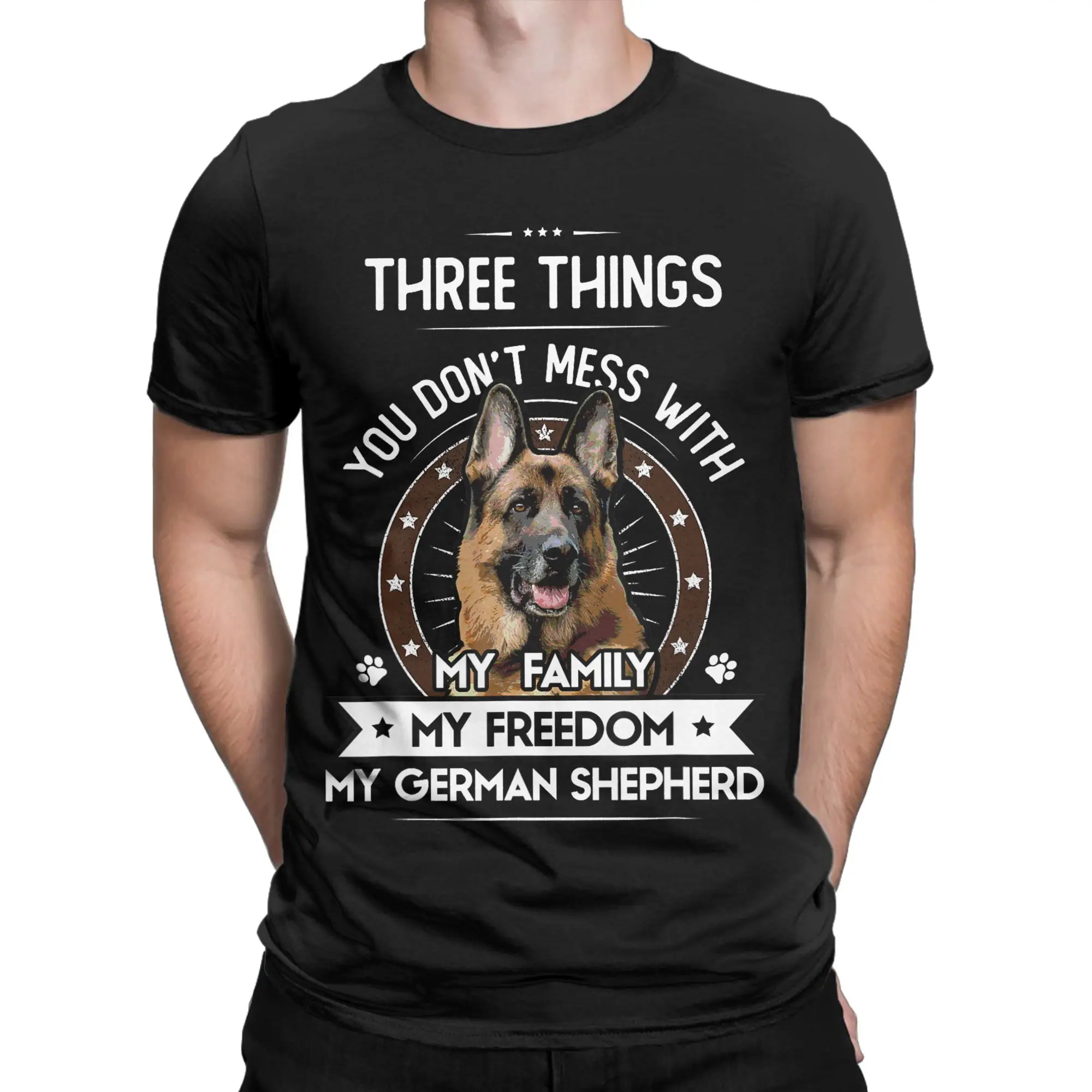 German Shepherd Dog for Men Women T Shirt  Amazing Tee Shirt Short Sleeve Crewneck T-Shirt Cotton Graphic Printed Clothing