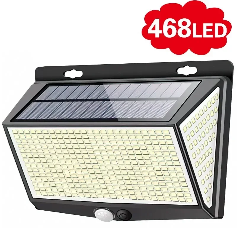 

468 LED Solar Light Human Motion Sensor IP65 Waterproof Outdoor Automatic Lighting Garden Street Light