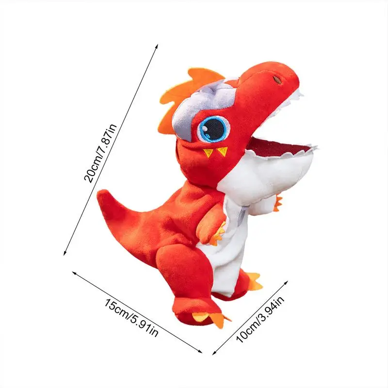 Dinosaur Puppet Cute Dinosaur Plush Puppet Parent-Child Interactive Doll Dinosaur Hand Puppets With Movable Mouth For Creative