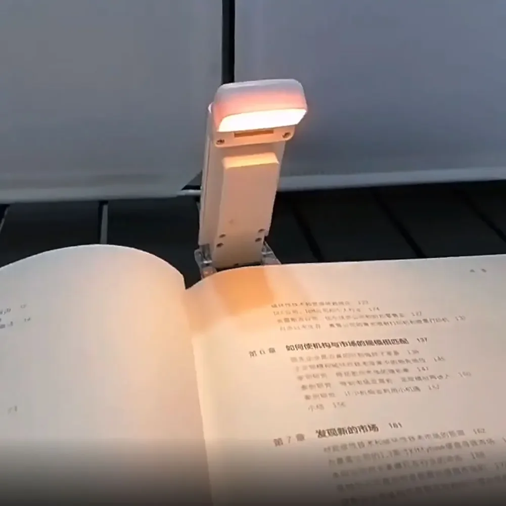 Marcapáginas LED con Clip, luz de lectura recargable por USB, Mini luz Led de brillo ajustable, portátil, luz de escritorio de cabecera