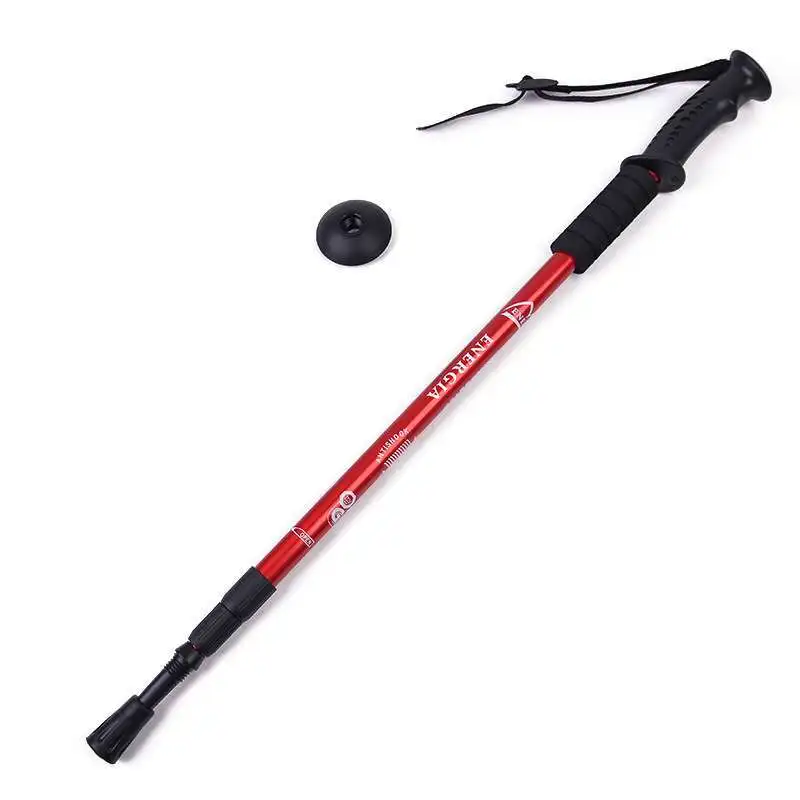 Sports Alpenstock Retractable Folding Straight Handle Three-Section Walking Stick Walking Stick Walking Stick Outdoor Equipment