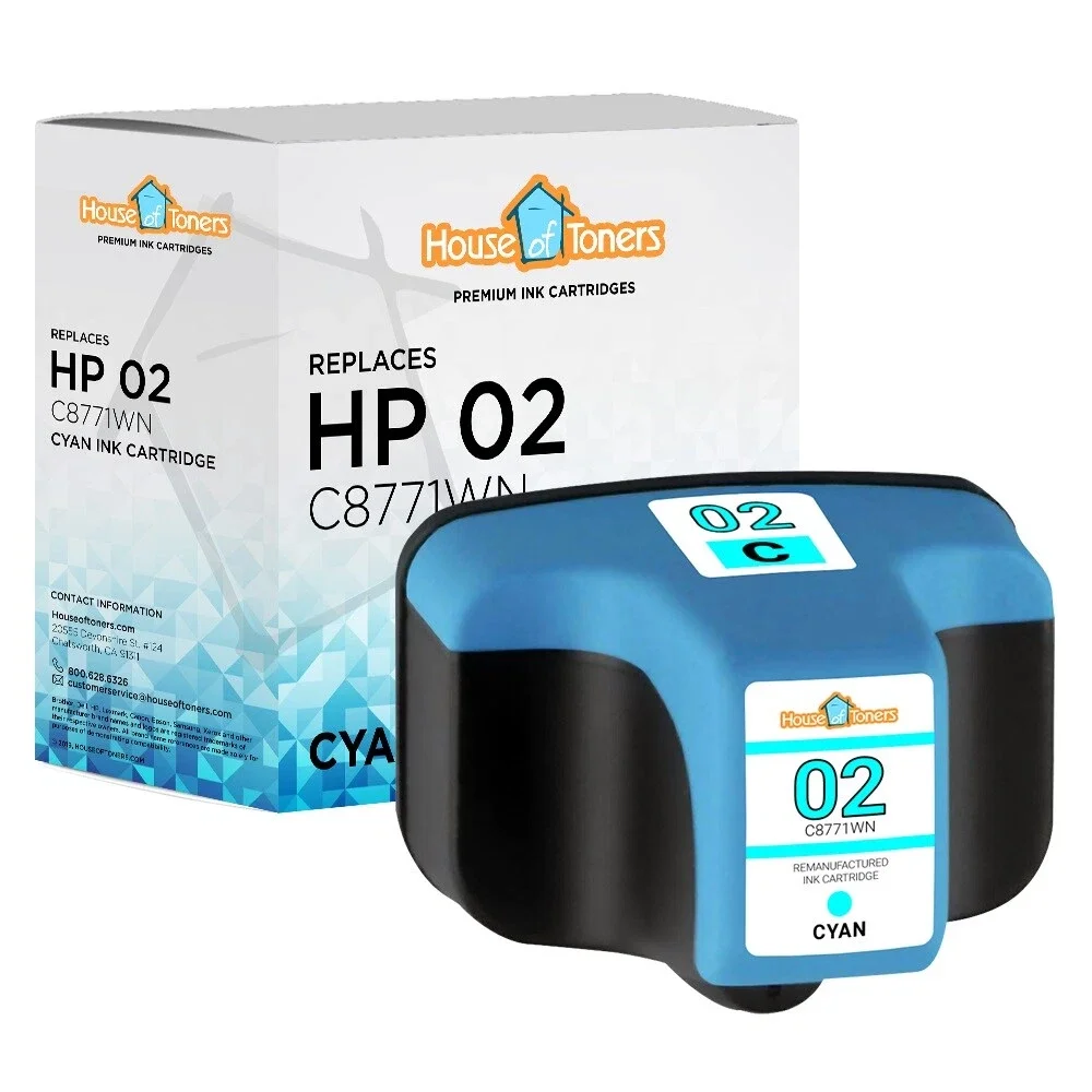 

1 шт. подходит для голубого картриджа HP 02 C8771WN для принтера HP PhotoSmart