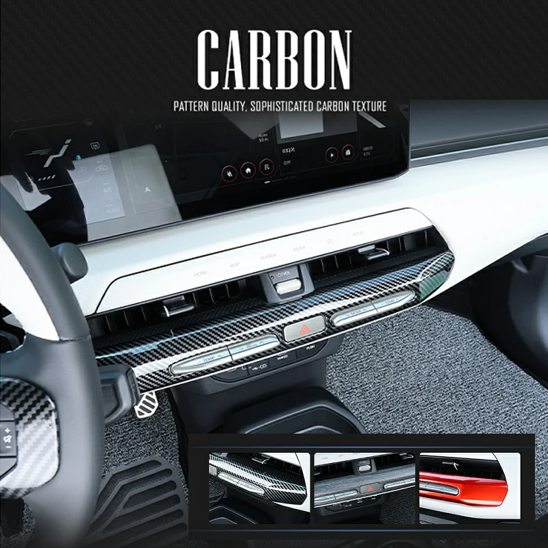 

Для Kia EV4 2025 2026, приборная панель из углеродного волокна, средняя крышка вентиляционного отверстия кондиционера, отделка салона автомобиля, аксессуары с левым рулем