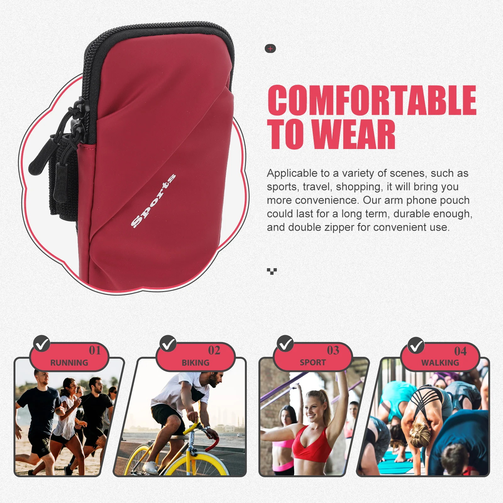 Breathable Arm Phone Sleeve for Running High Performance Cell Phone Armbands Secure Fit Sports Arm Bag for Workout Hiking Travel