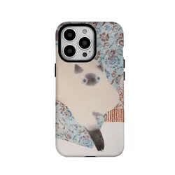 Retro Cat Cartoon 2-in-1 Case for IPhone 16 14 13 Pro Max Plus Back Phone Cover for 12 11 Pro Plus 12 13 Mini XR XS MAX SE Capa