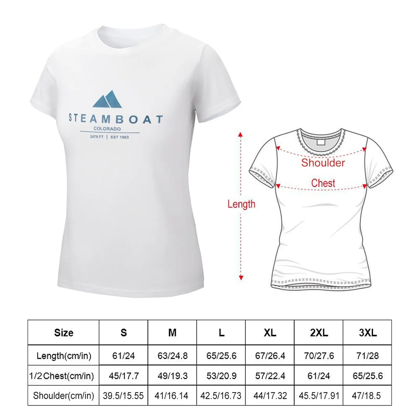 Steamboat Ski Resort Colorado T-shirt tops Aesthetic clothing tight shirts for Women