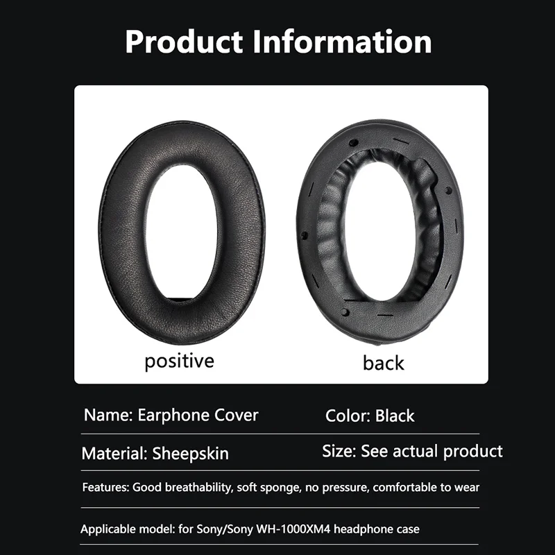 Earphone Replacement Earpad For WH-1000XM4 Wireless Headset Sponge Breathable Ear Pad Cushion Headphone Earpad