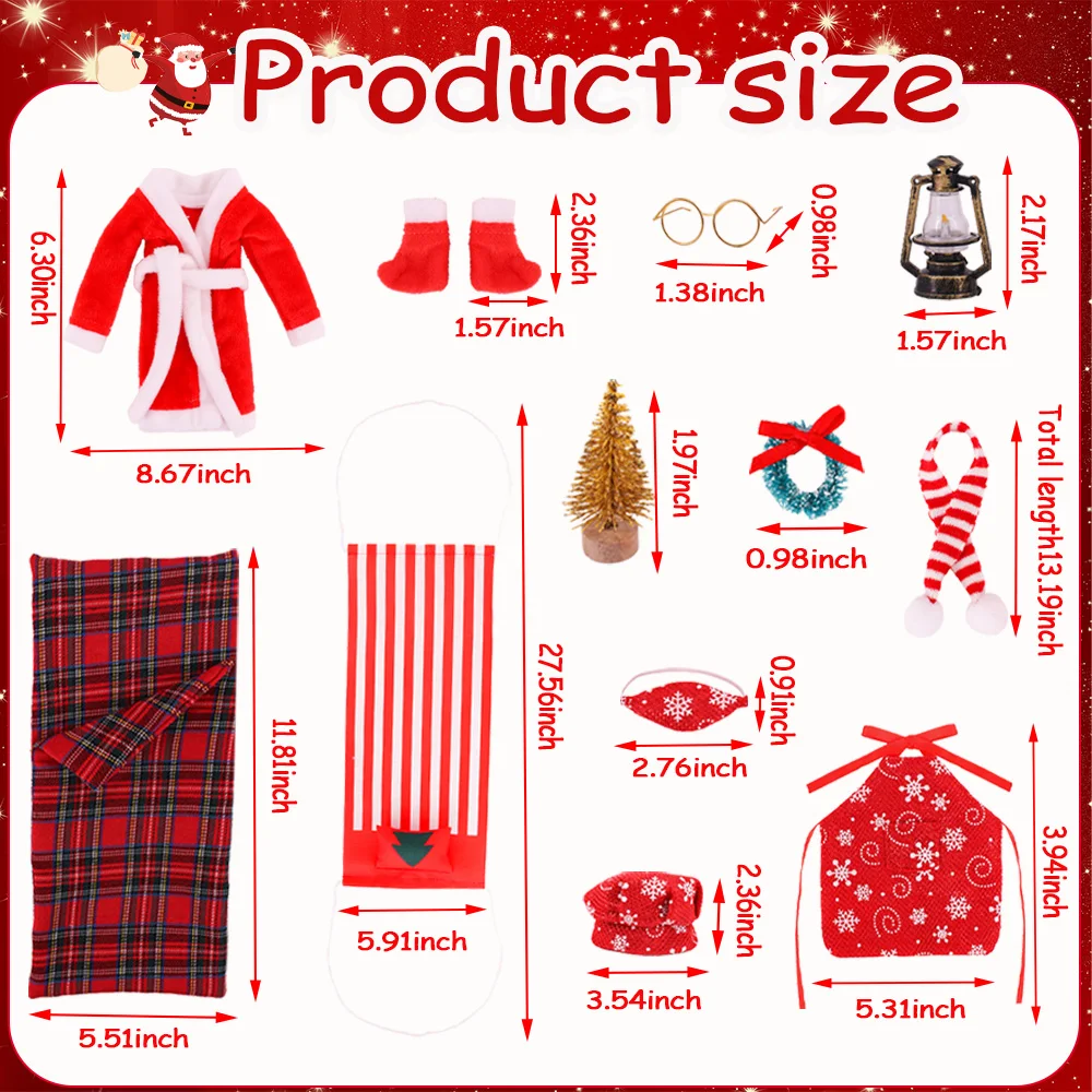 Christmas Doll Clothes Accessories&Miniature Items Scene Set For Elf Doll 30Cm Doll Christmas Decoration,Girl Toy Christmas Gift