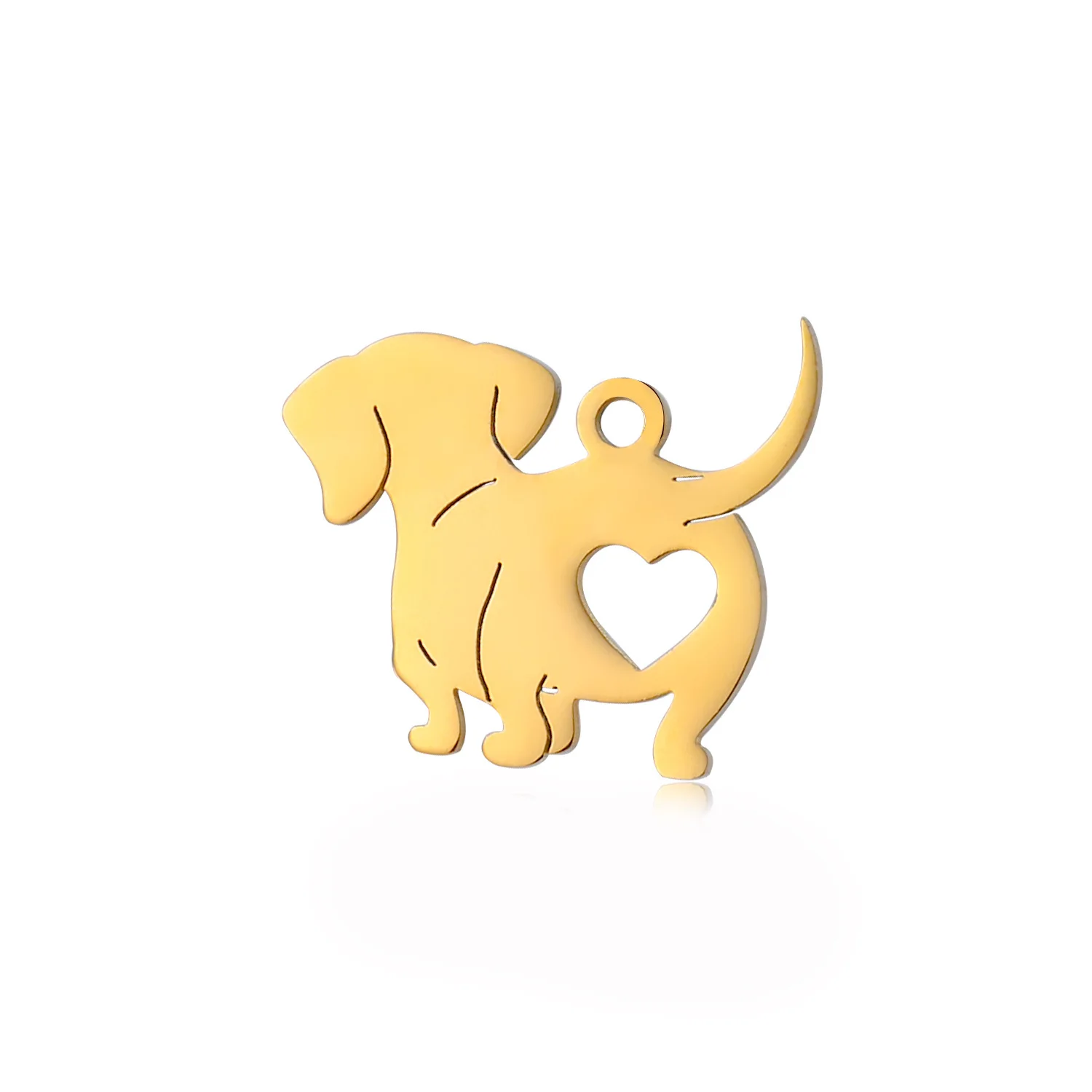 New mirror stainless steel cute animal love dog DIY jewelry accessories pendant