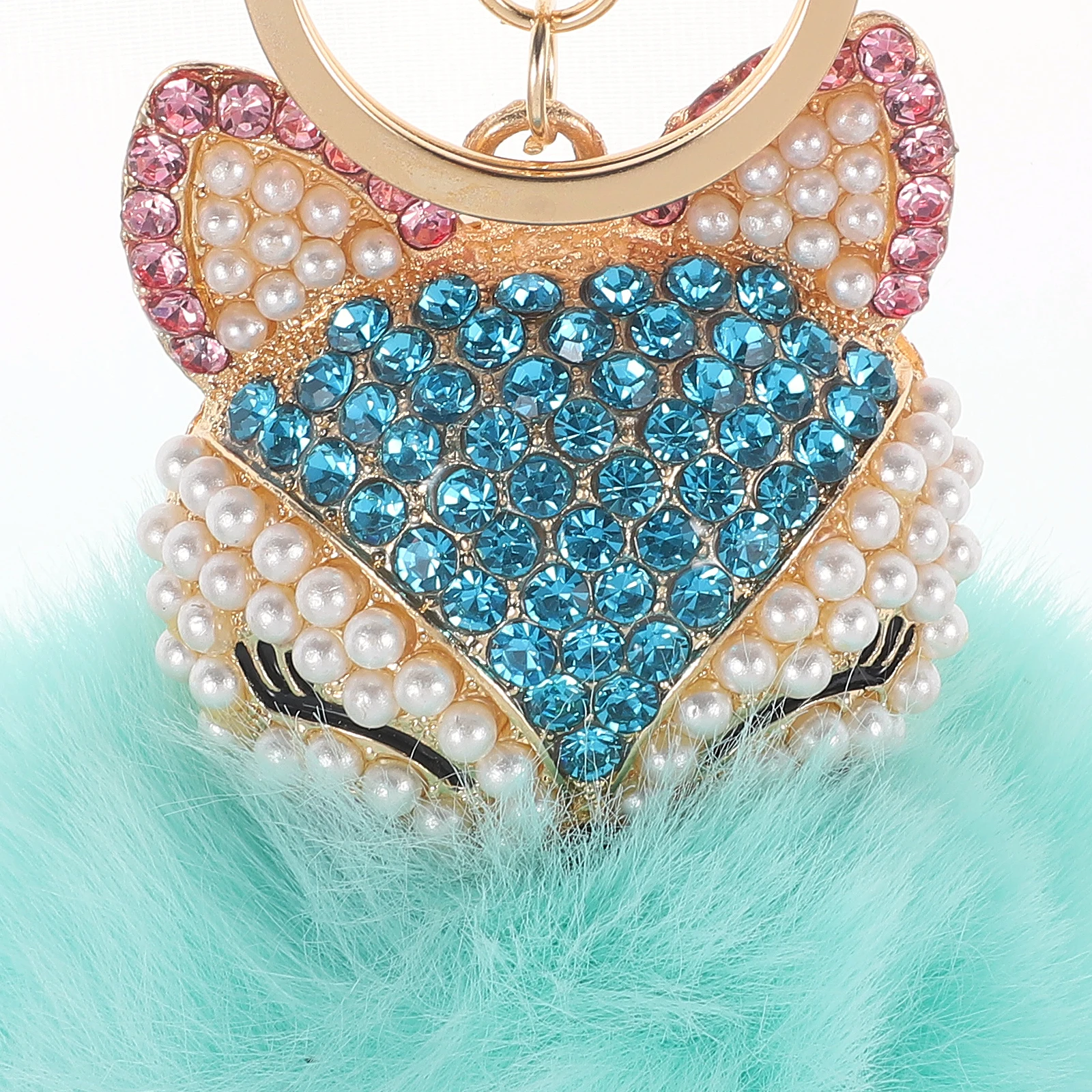 

Keychain Car Accessories Bag Charm Cute Rabbit Adorable Diy Ball Animal Wool Keychains 's Purse
