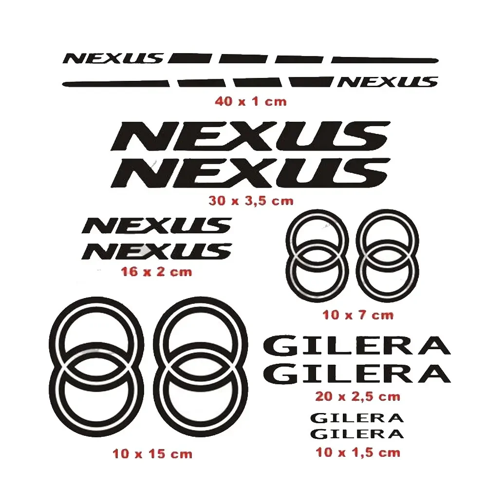 Para Gilera Nexus 125 300 500 Logo de rayas Calcomanías Kit de pegatinas Pegatinas Tuning Scooter, Disponible en todos los colores