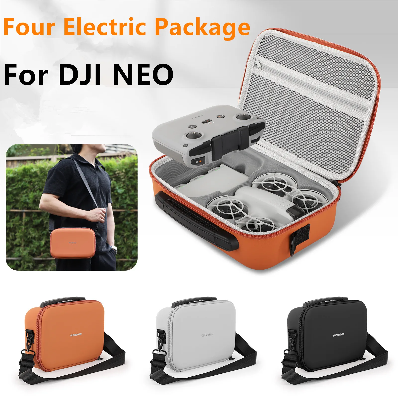 Four Electric Package for DJI NEO Storage Bag, Flight Camera Set, Shoulder Bag, Drone Protection Box, Storage Accessories