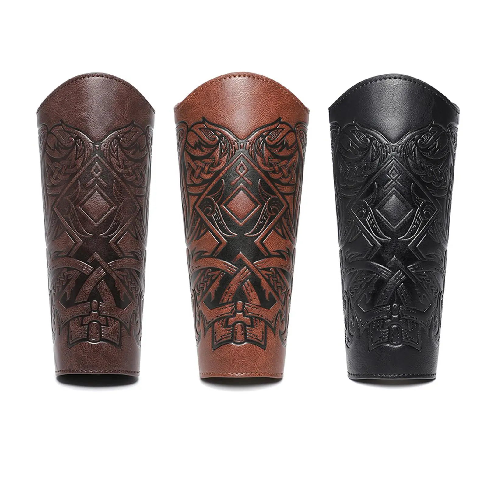 중세 팔 보호대 PU 가죽 조절 가능한 손목 보호대 레트로 스타일 팔 보호대 의상 소품 가면 무도회 파티용