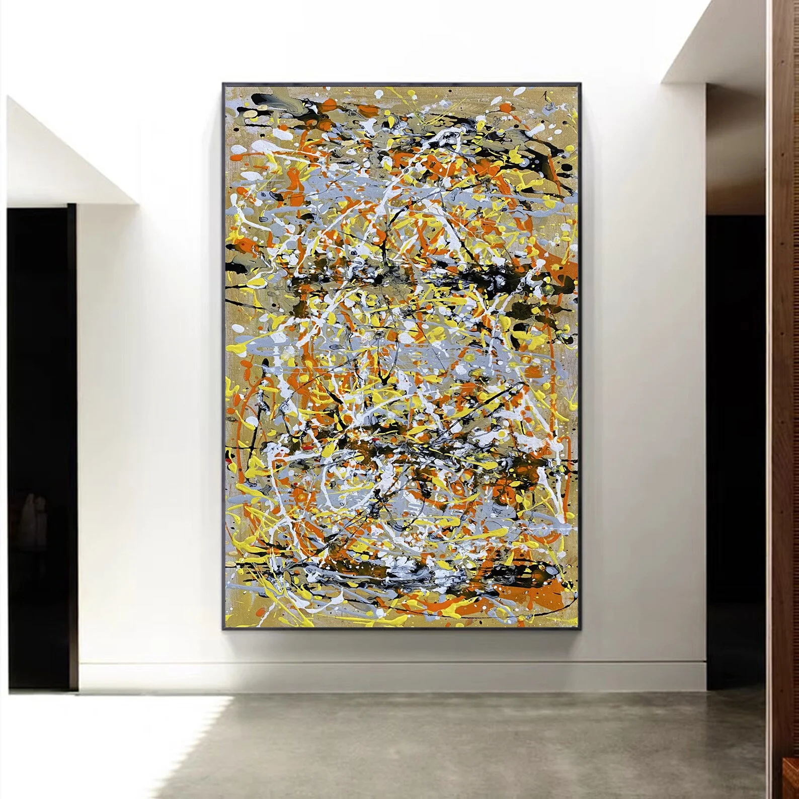 Original Abstract Painting Jackson Pollock Style Painting Minimalist Abstract Oil Painting Large Abstract Painting Wall Art