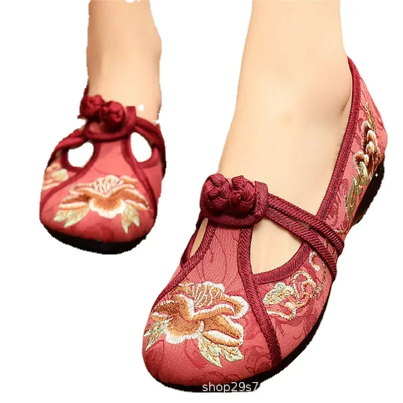 2023 new fashion four seasons ladies woven non-slip bottom round toe embroidered ladies shoes 2783