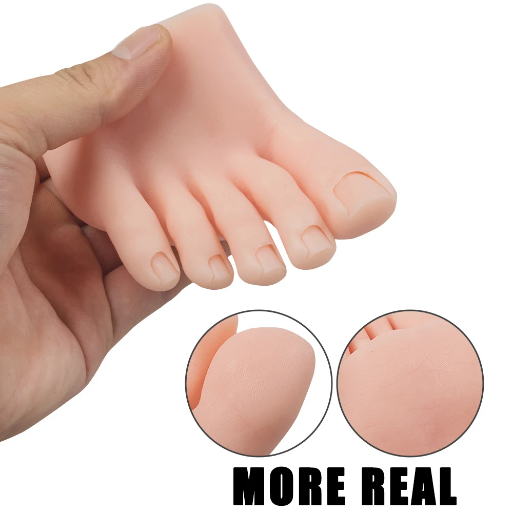 Silikonowa sztuczna stopa do symulacji, ćwiczeń manicure i pedicure w salonie kosmetycznym.