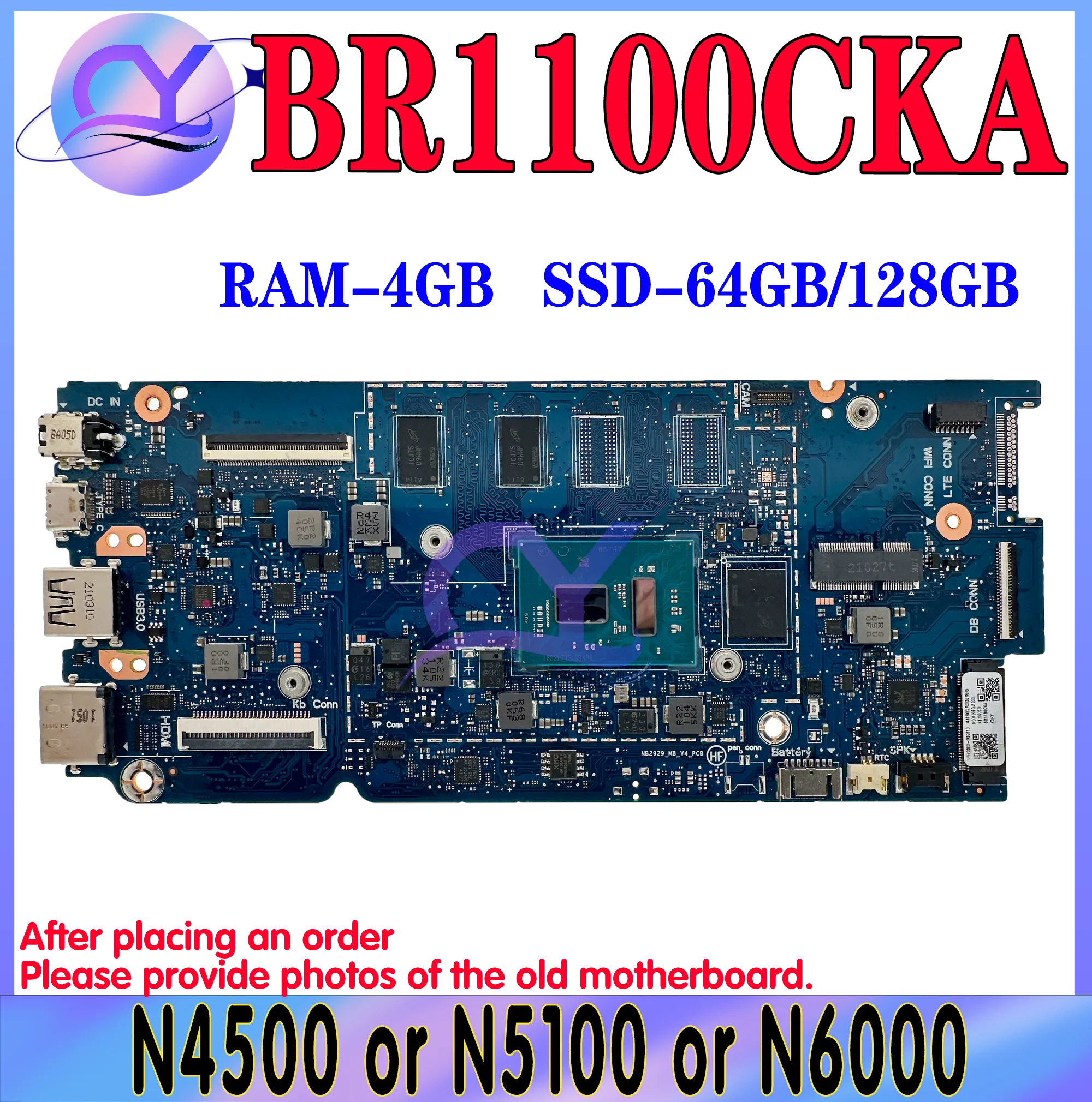 KEFU NB2929 Mainboard For ASUS BR1100CKA BR1100FKA B1100FKA B1100CKA Laptop Motherboard N4500 N5100 N6000