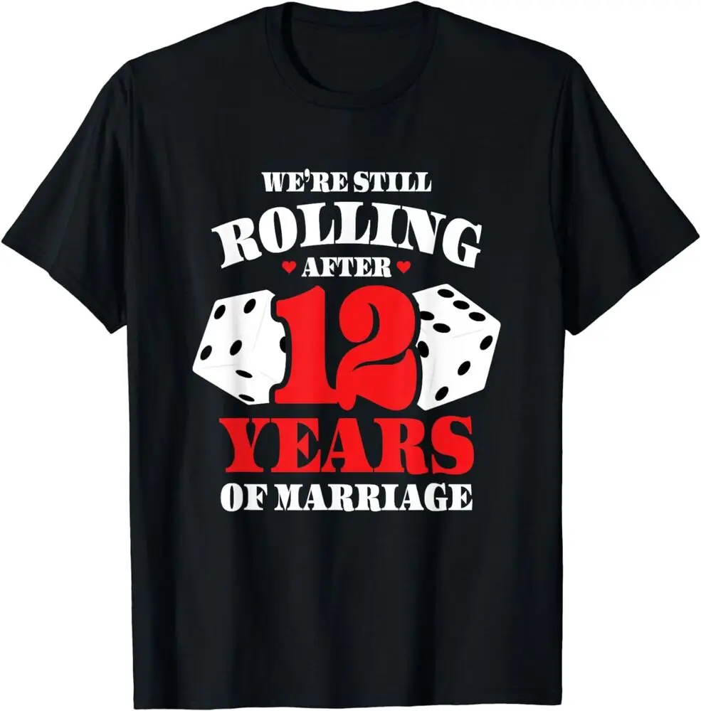 Couples Married 12Years - Funny 12th Wedding Anniversary T-Shirt Anime Graphic T-shirts For Men Clothing Women Short Sleeve Tees