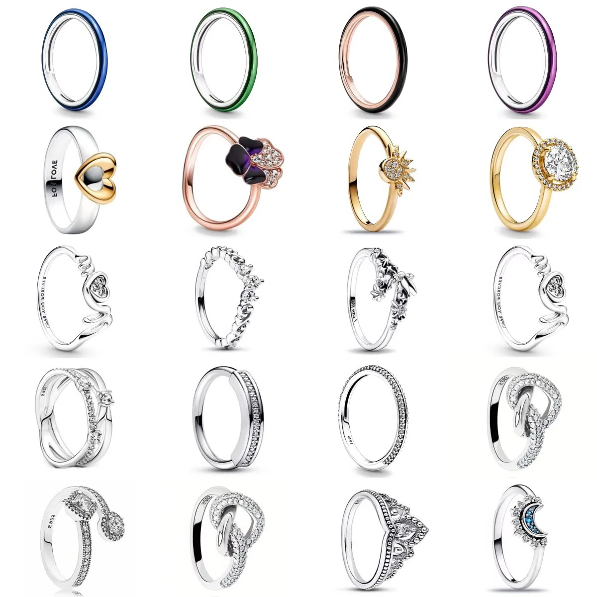 2025 جديد 925 فضة الشمس والقمر تاج محظوظ العشب الدائري مناسبة لمجوهرات هدية عيد الأم #1