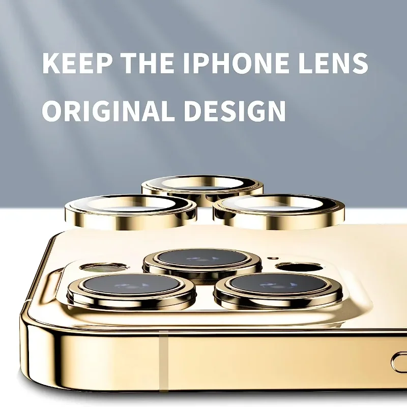 Gold Yellow Original Camera Lens Protector Glass for iPhone 18 Pro Max 17Pro 16 15 Pro 16 ProMax - Protective Film for iPhone