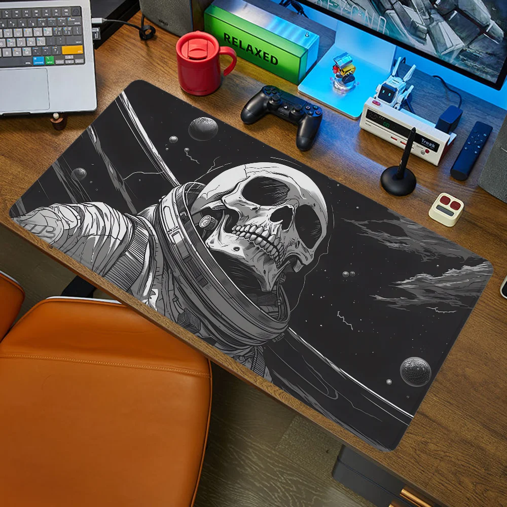 SKELETON ASTRONAUT Mousepad 900x400 Gaming Keyboard Pc Gamer Large Mouse Pad Desktops Desk Accessories Office Computer Mat Mats