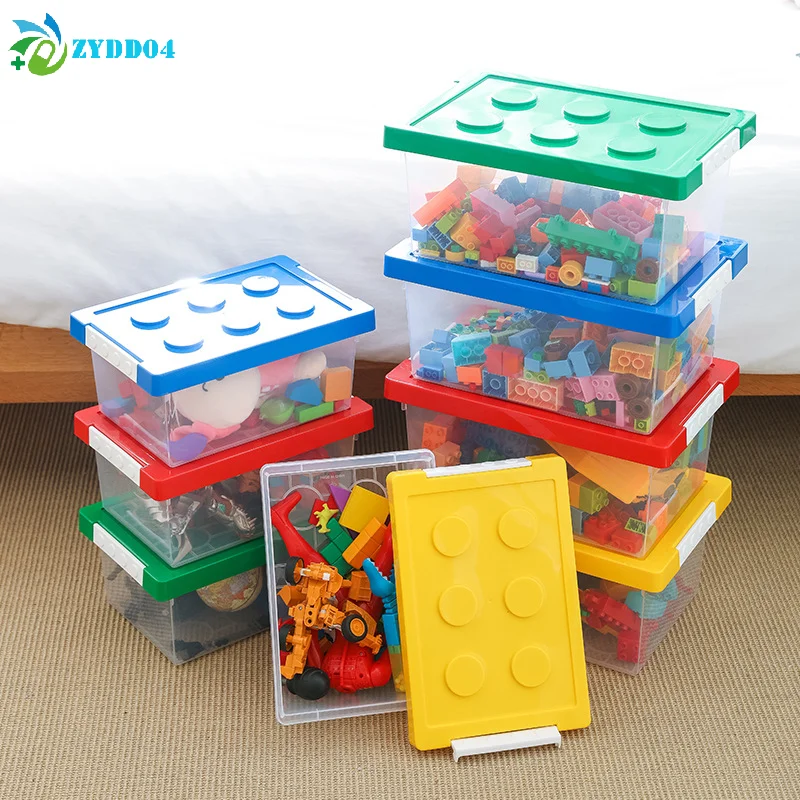 ●1PCS Kids Building Block Storage Box , Plastic Toys Organizer , Stationary Sundries Snack Case Container