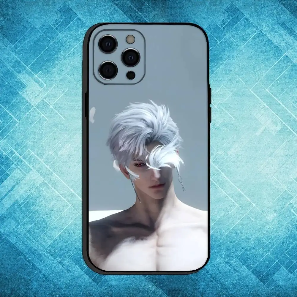 حافظة هاتف S-Sylus L-Love and Deep Space لهاتف iPhone17,16,15,14,13,12,11 Plus، Pro Max غطاء أسود ناعم