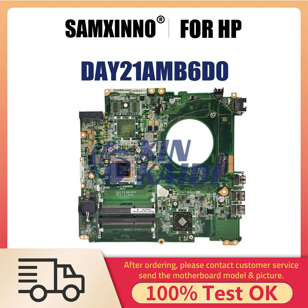 

DAY21AMB6D0 NoteBook Mainboard For HP Pavilion 17-P 809986-501 809986-001 Laptop Motherboard A6-7050 CPU Fully Tested