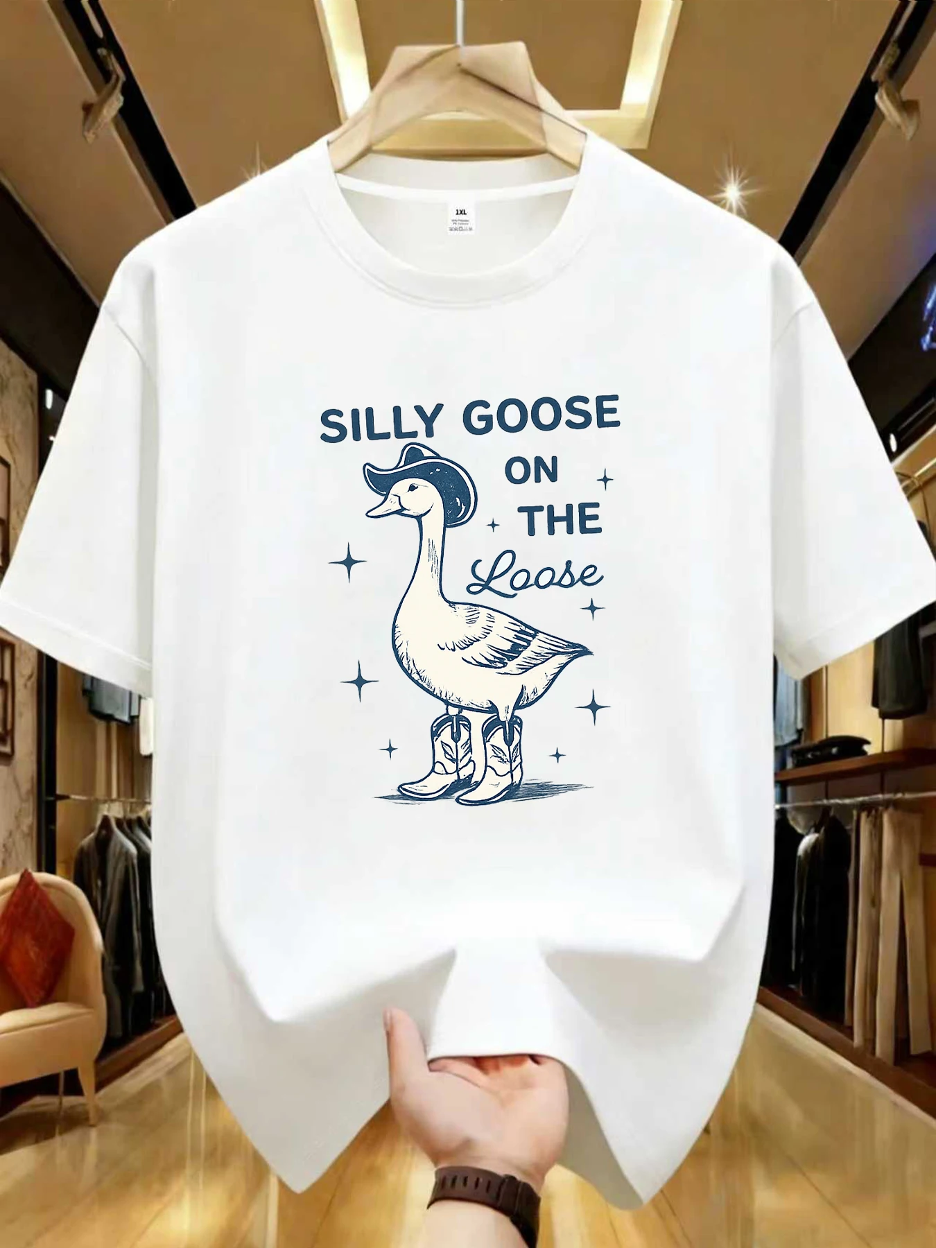 

【WDS0129】Женская футболка больших размеров с милым принтом утки, круглым вырезом, летняя, повседневная, с короткими рукавами, универсальная, в уличном стиле