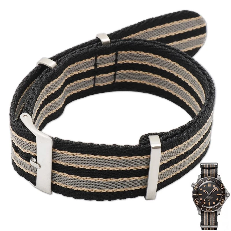Nylon Straps for Omega Seamaster 007 Speedmaster Men Women Military Canvas Replace Watch Band for Seiko Prospex Braid Belt 20mm