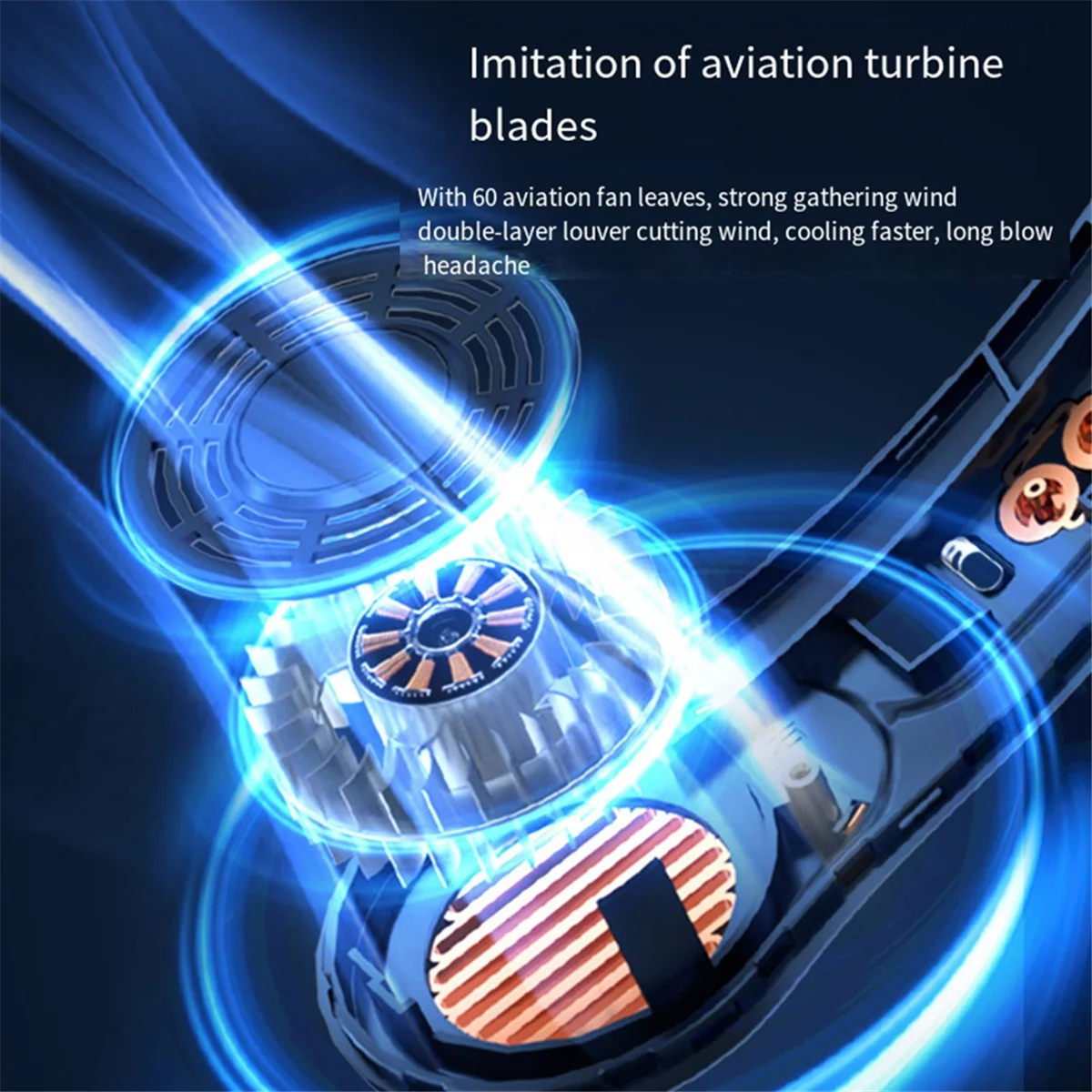 مروحة كهربائية صغيرة محمولة برقبة معلقة ، مروحة تهوية كهربائية ، مروحة رقبة بلا شفرات ، مبرد هواء ، USB قابلة لإعادة الشحن ، أبيض