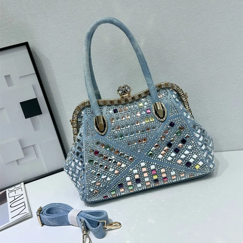 

2025 New Light Luxury Women's Handbag Fashion High-end Elegant Crossbody Shoulder Large Capacity Diamonds Bags