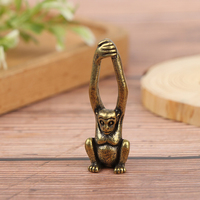 Vintage Copper Long Arm Monkey Figurines Miniatures Desktop Decoration Ornament Brass Gibbon Small Statue Home Decor Accessories