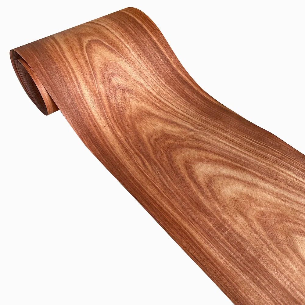 OMUKI Natural Santos Wood Veneer Sheet Outer DIY Renovation Veneers Solid Wood Guitar Audio Furniture Decoration Craft