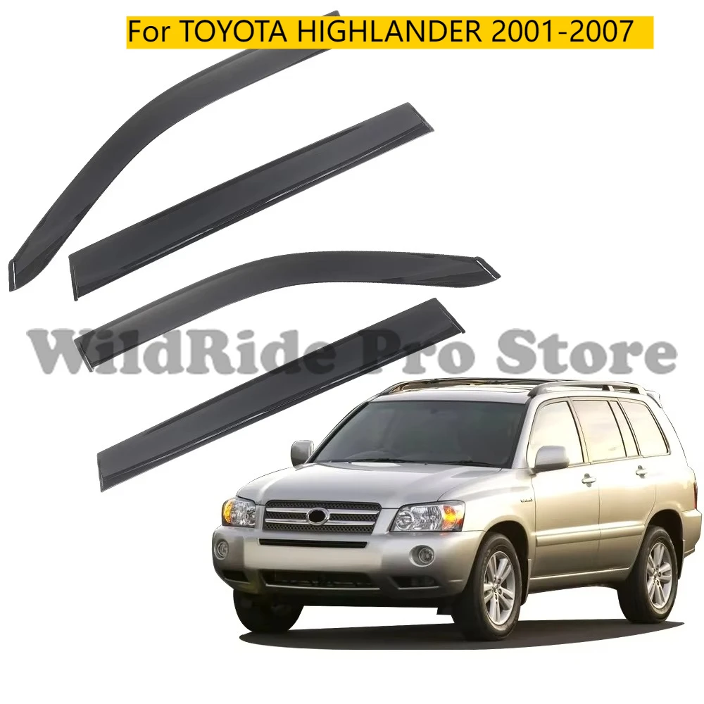 

Защита от дождя для TOYOTA HIGHLANDER 2001-2007, козырек на окно автомобиля, козырек от дождя, дефлектор окна