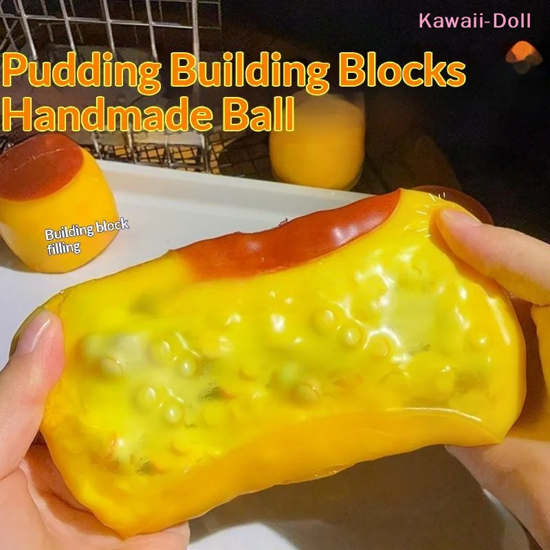 [DO]Simulation Caramel Pudding Squeeze Toy With Crispy Crunch Sound Stress Relief Toys For Stress Relief Daily Play[DO]