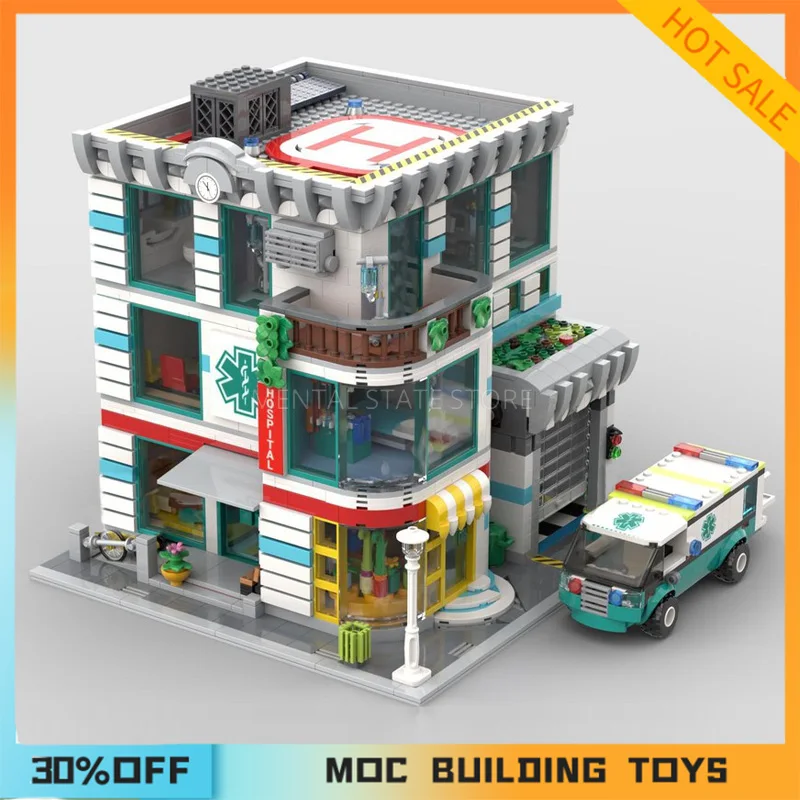 

2677PCS Customized MOC Modular Hospital Building Blocks Technology Bricks DIY Creative Assembly Education Toys Holiday Gifts